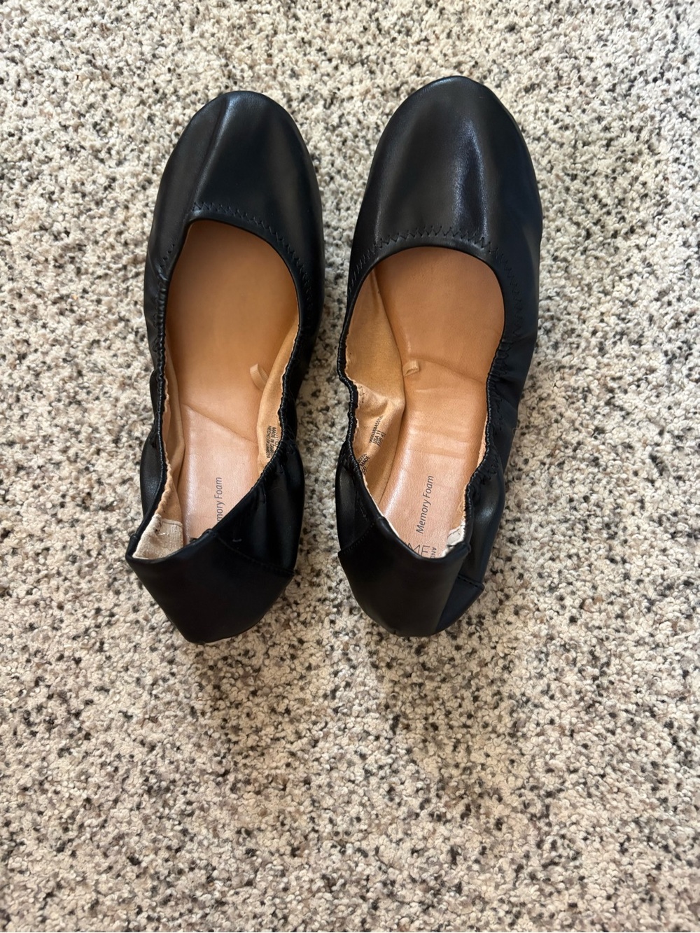 Time and Tru Black Ballet Flats with Cushioned Insole